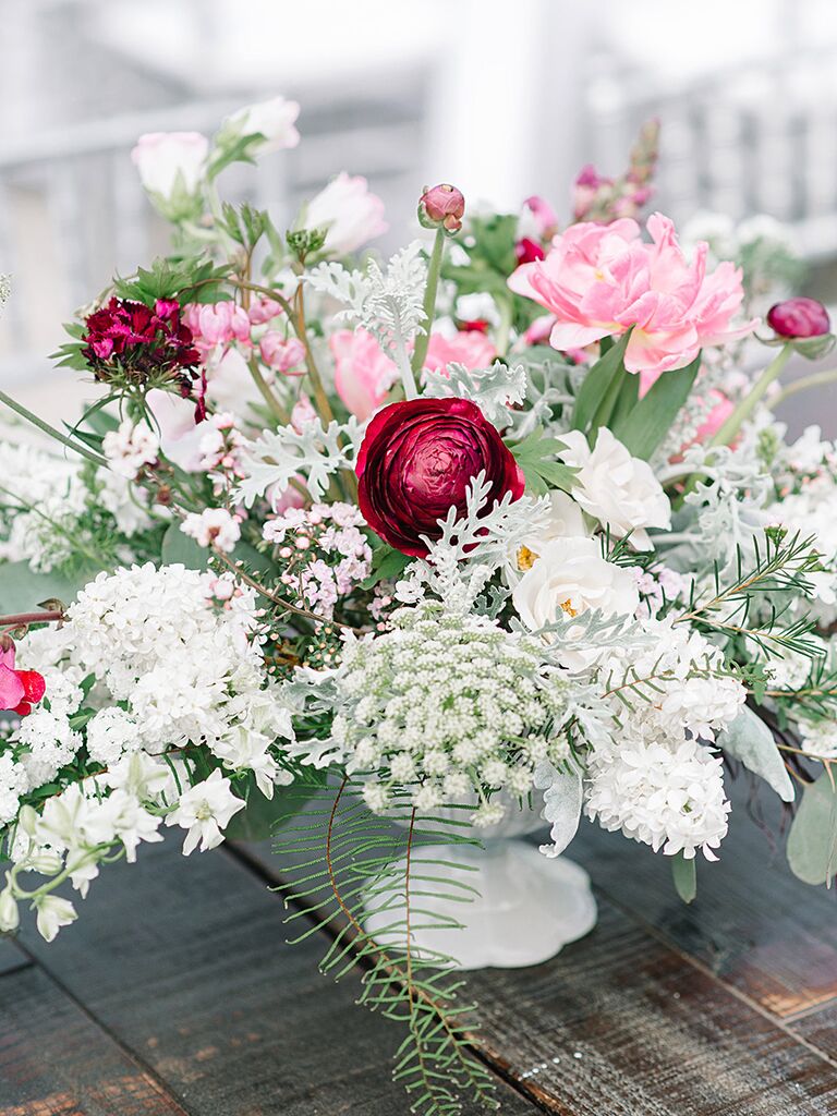 Romantic pedestalled centerpiece idea