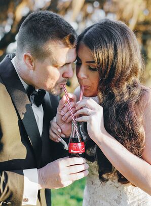 Couple Shares a Soda at The Adams Estate in Lake Alfred, Florida