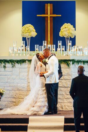 Couple Shares First Kiss at Religious Church Ceremony