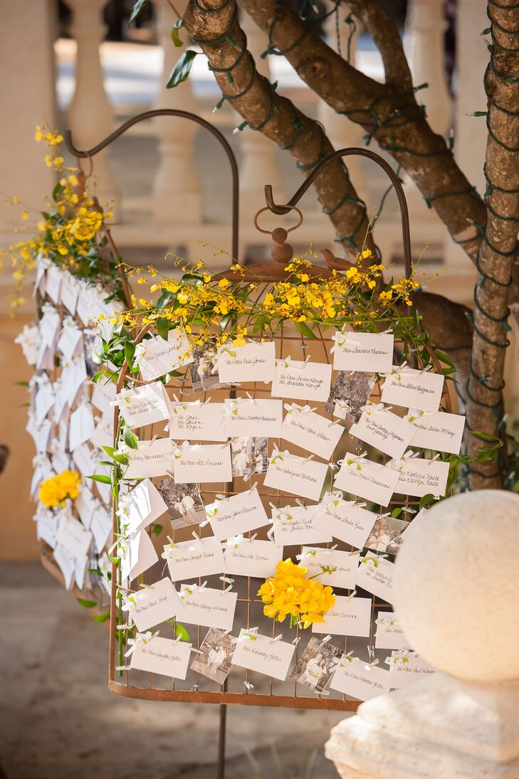 Simple Escort Cards on Vintage Birdcage