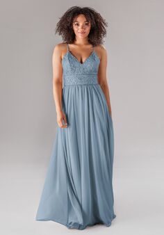 Kennedy Blue Devin - Beaded V-Neck and Plunge Bridesmaid Dress
