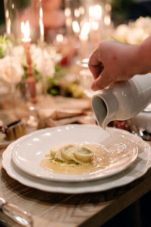 Dinner Dish With Sauce for Wedding Reception