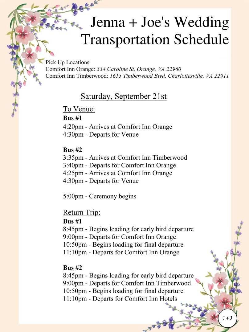 Picture of Transportation Schedule