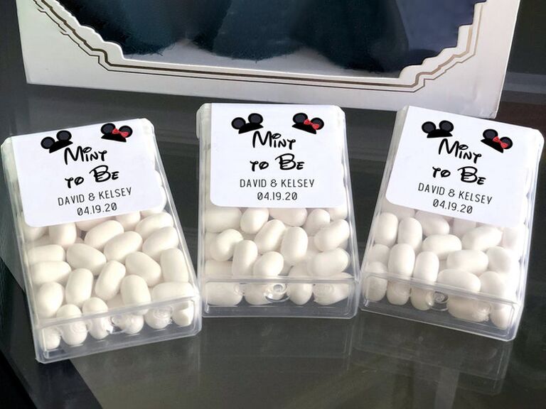 etsy disney wedding favors mint to be mint labels