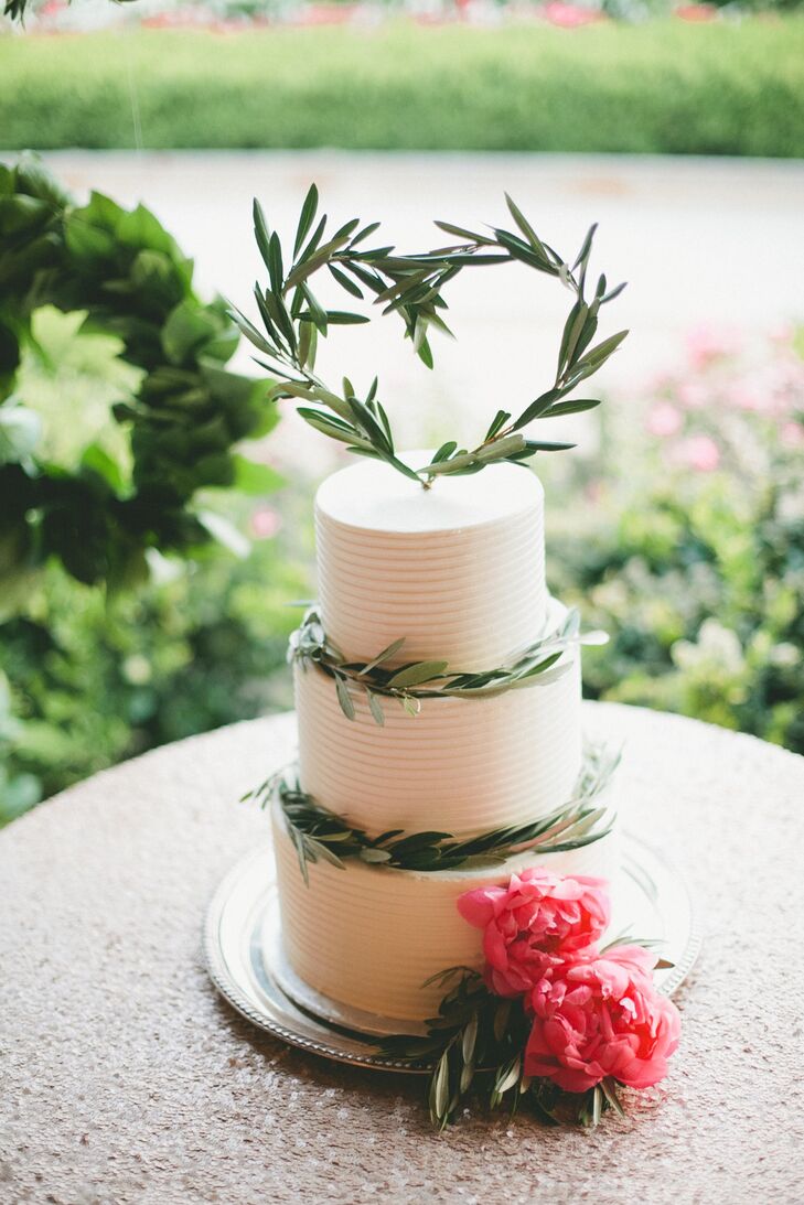 Textured Ice Cream Cake with Olive Branch Topper