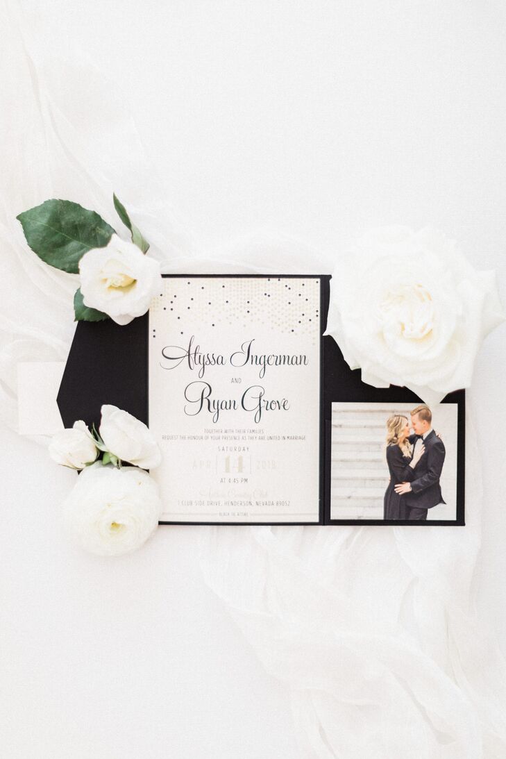 Modern Black, White and Gold Invitations