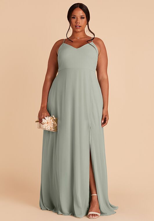 Birdy Grey Adelle Dress in Chiffon Sage V-Neck Bridesmaid Dress - 3
