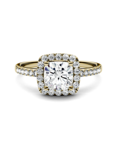 Forever One Moissanite Glamorous Cushion Cut Engagement Ring