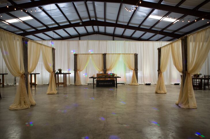 Rustic Barn Reception With Draping