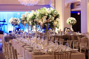 Elegant Ivory Rose Candelabra Centerpieces