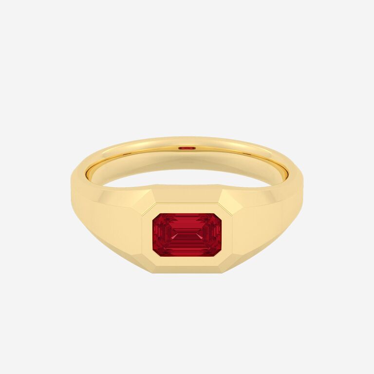 Holden Emerald Gem Signet Engagement Ring