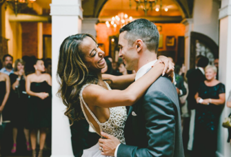 A couple's first dance at their wedding