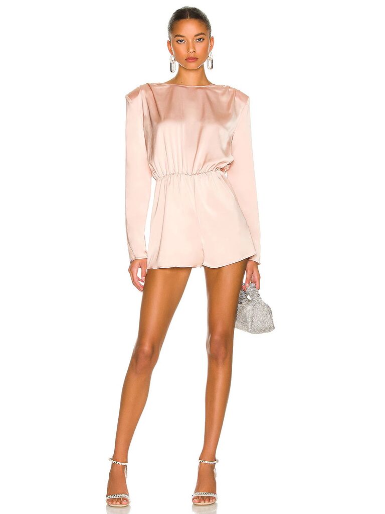 In The Style Tall X Lorna Luxe Corset Waist Playsuit In Pink