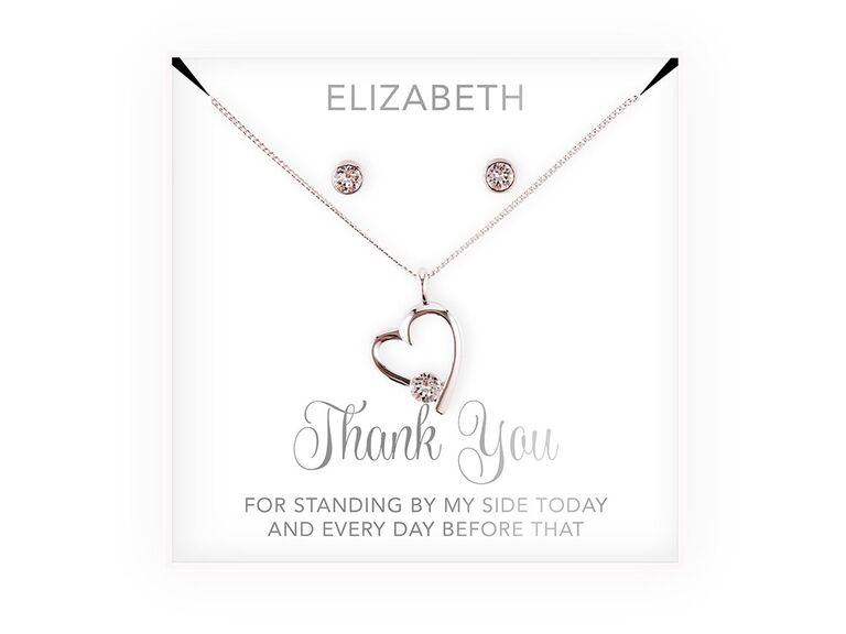 Серьги с кристаллами Swarovski и колье в виде сердца The Knot Shop для сладкого подарка MOB 