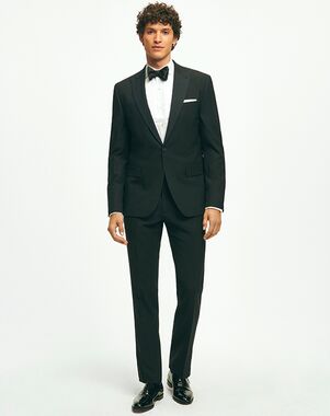 Brooks Brothers Brooks Brothers Explorer Collection Classic Fit Wool Tuxedo Pants Black Tuxedo