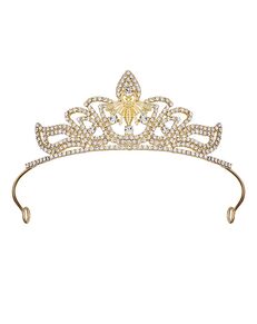 AW Bridal AW BRIDAL Flower Girls Tiara for Brithday Rhinestone Princess Party Crowns and Tiaras for Girls Sparkly Crystal Headband Tiara for Kids (Gold) Gold Tiara