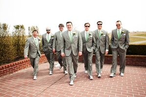 Gray Groomsmen Suits with Converse