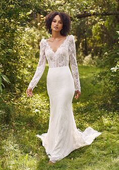 Lillian West 66336 Fit-and-Flare Wedding Dress