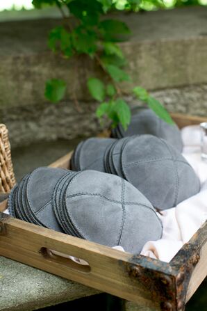 Gray Suede Yarmulkes