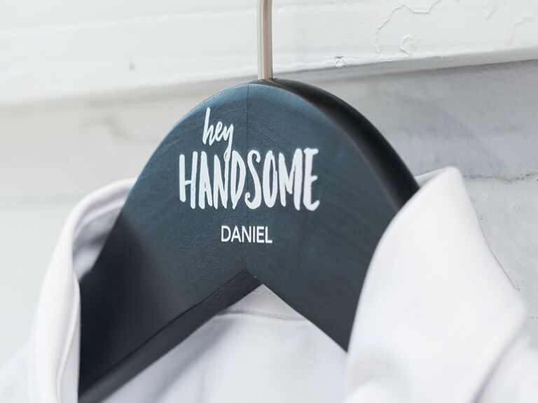 Custom hanger wedding gift for groom on wedding day
