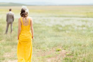 Untraditional Yellow Wedding Dress
