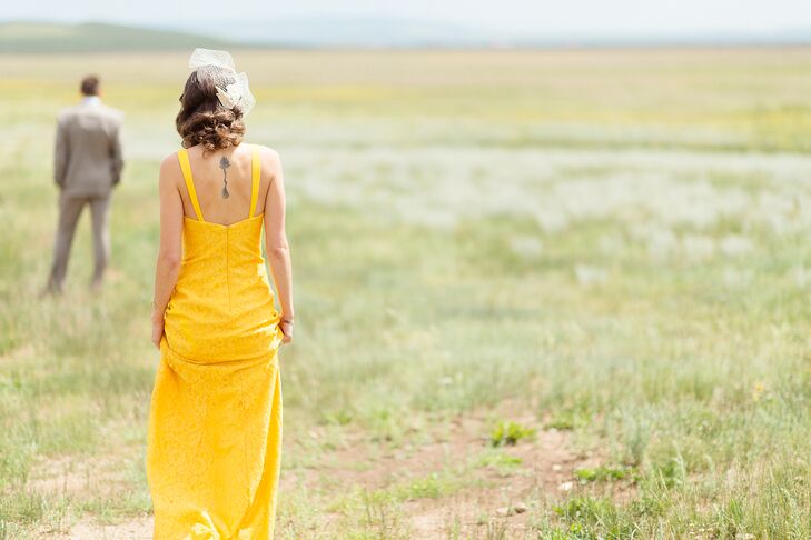 Untraditional Yellow Wedding Dress