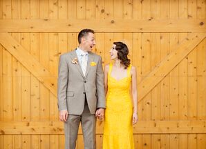 Untraditional Monique Lhuillier Canary Yellow Dress