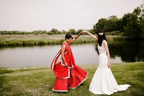 Brides at Wedding at Misty Farm in Ann Arbor, Michigan