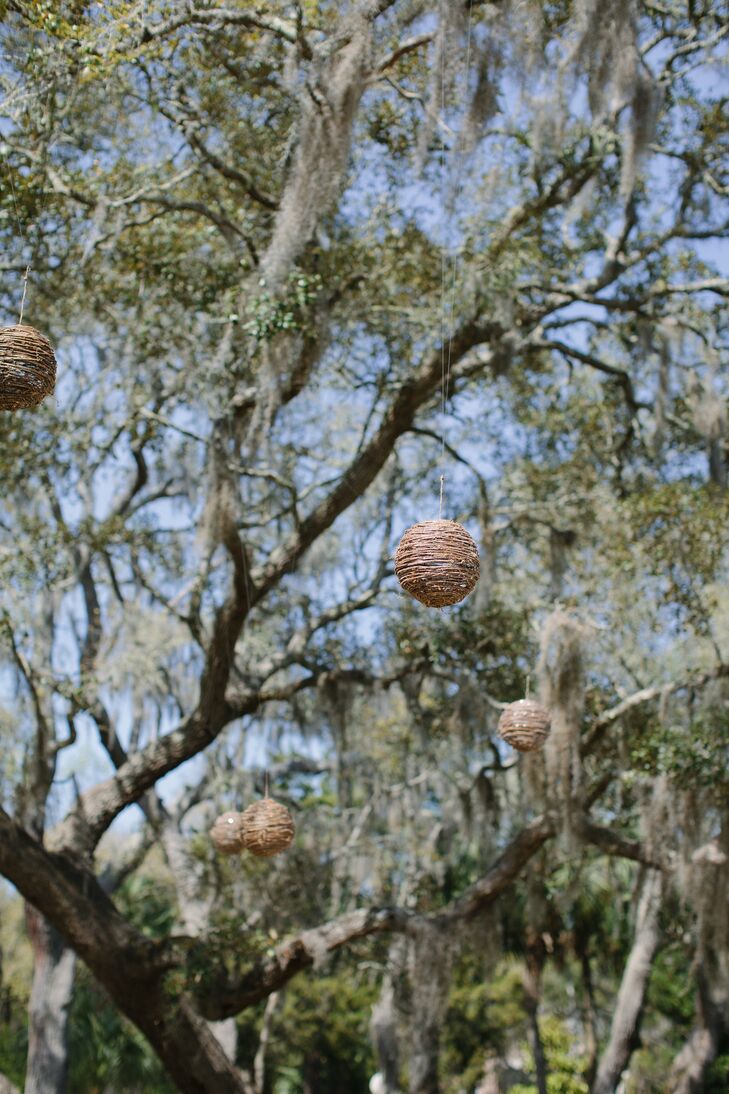 Whimsical Hanging Twine Wrapped Lighting