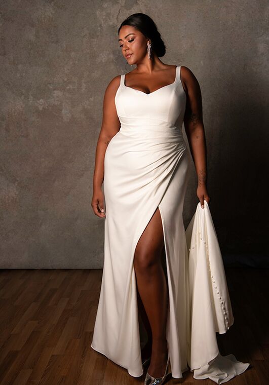 Essense of Australia D4439+ Column Wedding Dress - 2