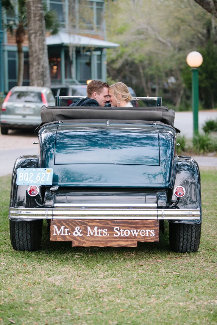 The couple left their ceremony in a classic Rolls-Royce. For the reception, Katelyn and Austin made a sparkler exit.