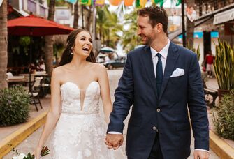 Bride and groom at destination wedding
