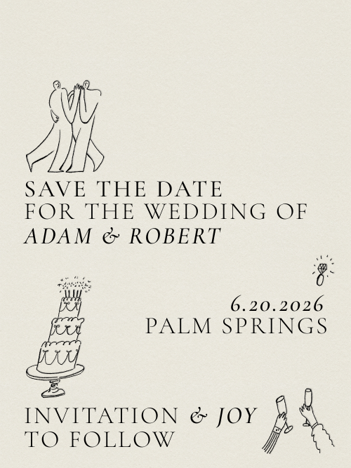 Classic save-the-date template by eVite.