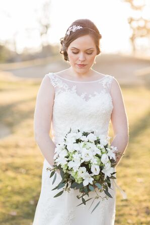 Justin Alexander Wedding Dress With Illusion Neckline