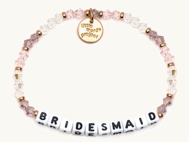 Purple and pink beaded Bridesmaid bracelet junior bridesmaid gift
