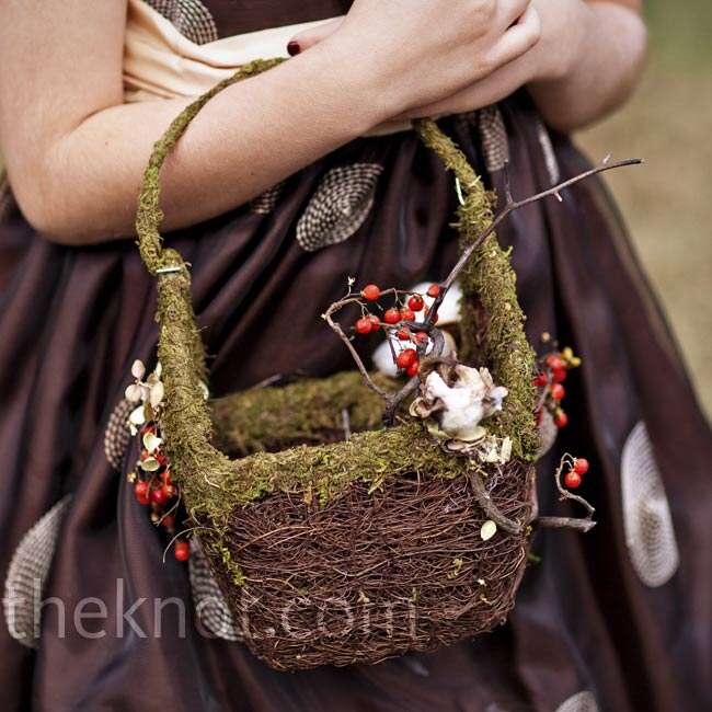 Moss-Wrapped Flower Girl Basket