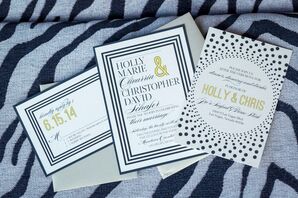 Black and Gold Shimmer Invitations