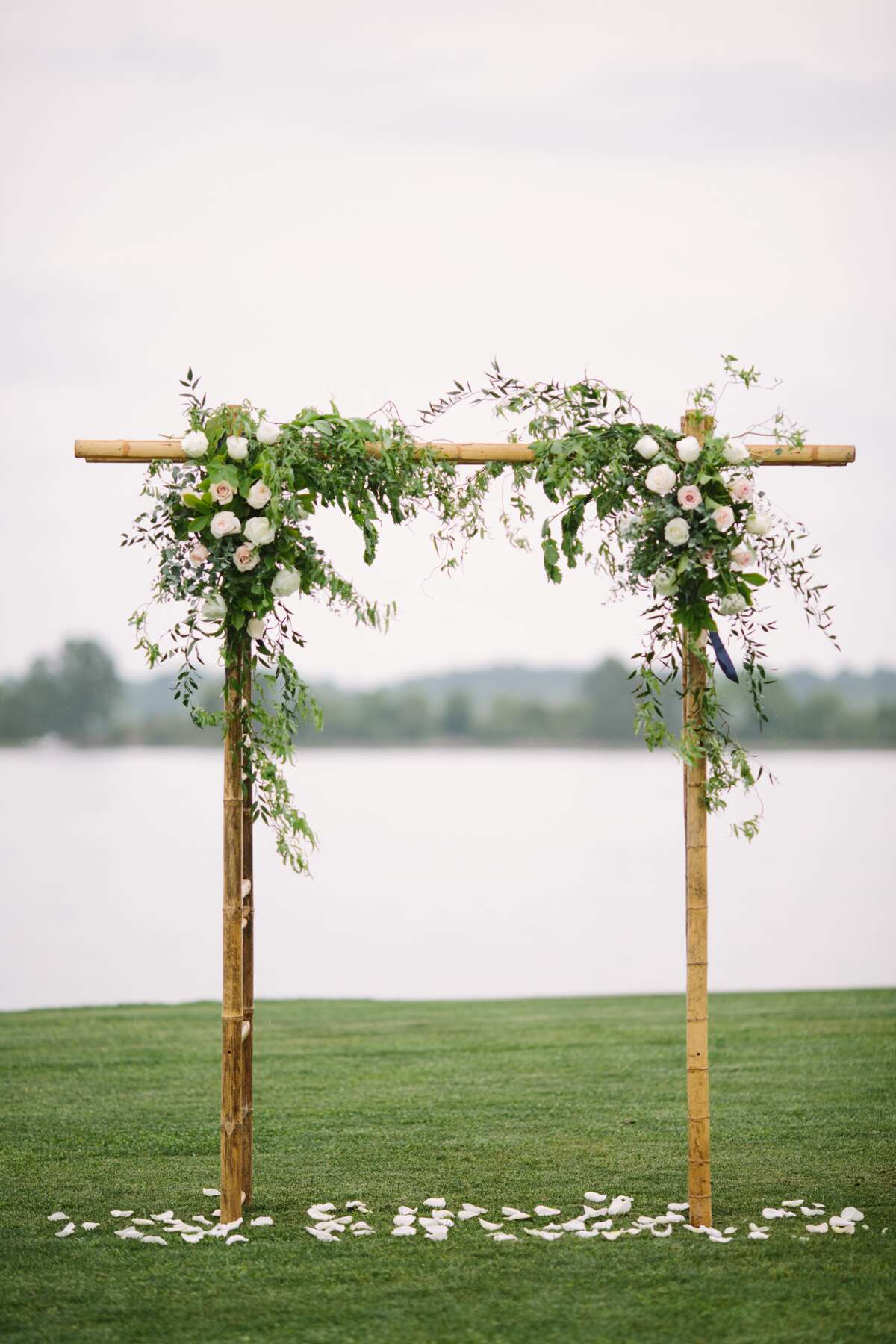 Bamboo Arbor With Roses