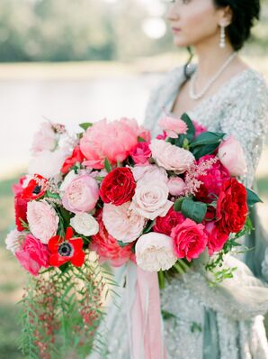 Bright Snapdragons, Roses, Hydrangeas and Anemone Bouquet