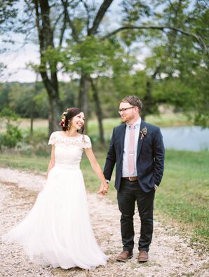 Classic A-Line Gown with Illusion Lace Bodice