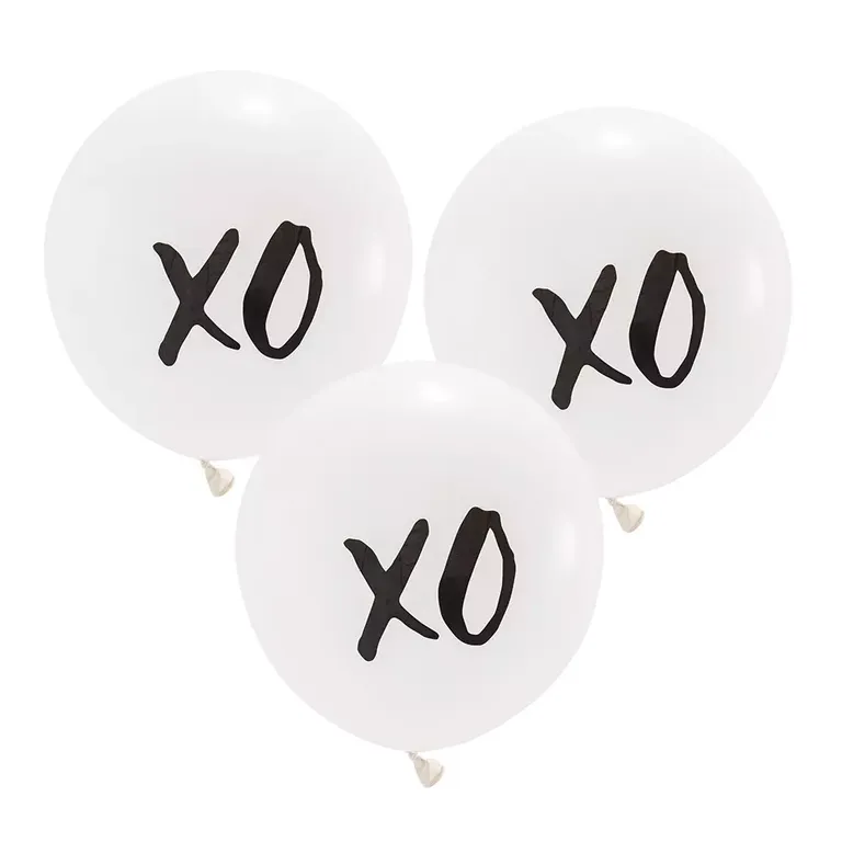 'XO' Large White Round Beyonce Bachelorette Balloons