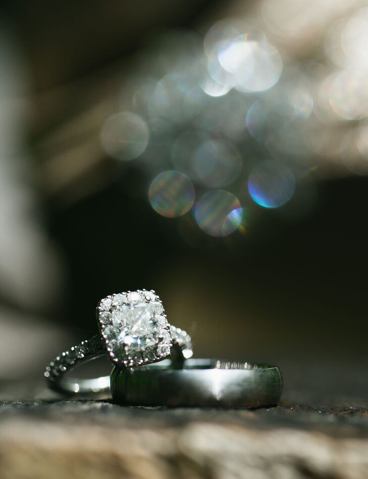Princess-Cut Diamond Silver Engagement Ring
