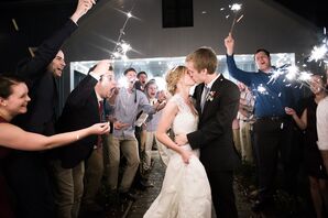 Sparkler Exit from Oskaloosa, Kansas Barn Wedding