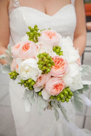 Romantic Pink and White Peony Bouquet