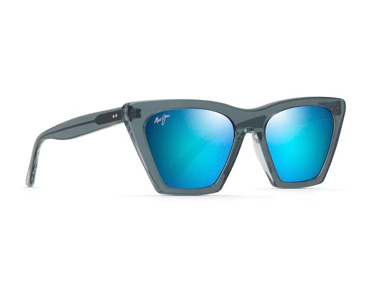 maui jim grey bride sunglasses with blue reflective lenses