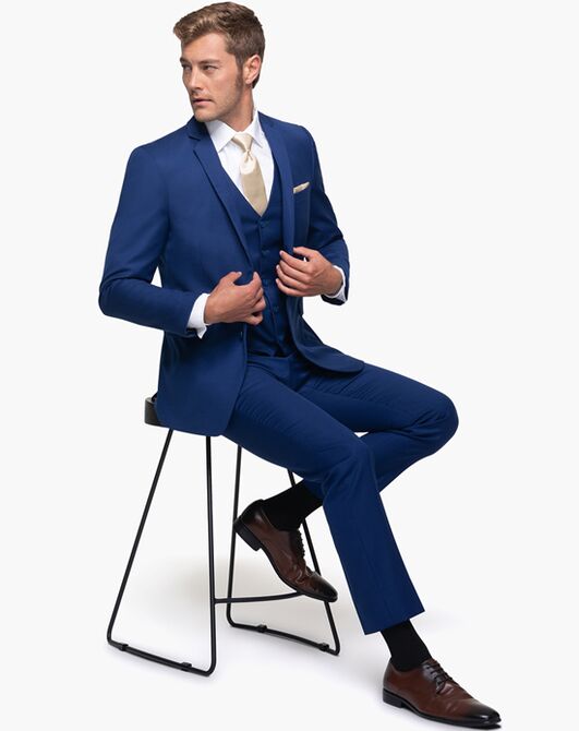 Generation Tux Bright Blue Notch Lapel Suit Blue Tuxedo - 2