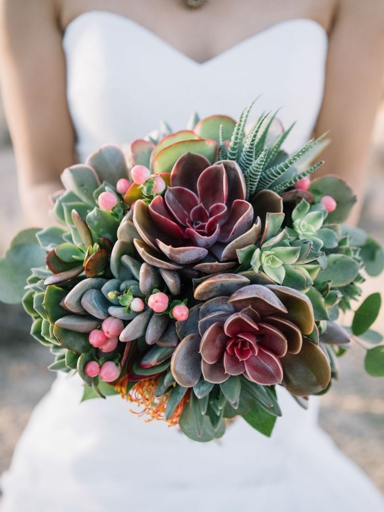 succulent alternative wedding bouquet
