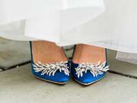 blue satin wedding heels