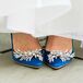  blue satin wedding heels