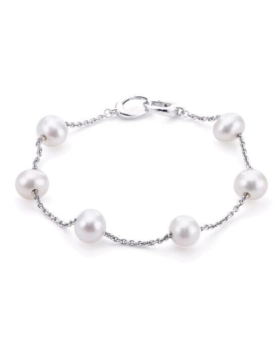 Kay Jewelers Cultured Pearl Bracelet Sterling Silver 7.5" Wedding Bracelets photo - 1